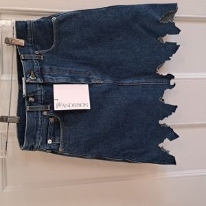 JW ANDERSON US sz 4 UK 8 Blue Denim laser cut Skirt